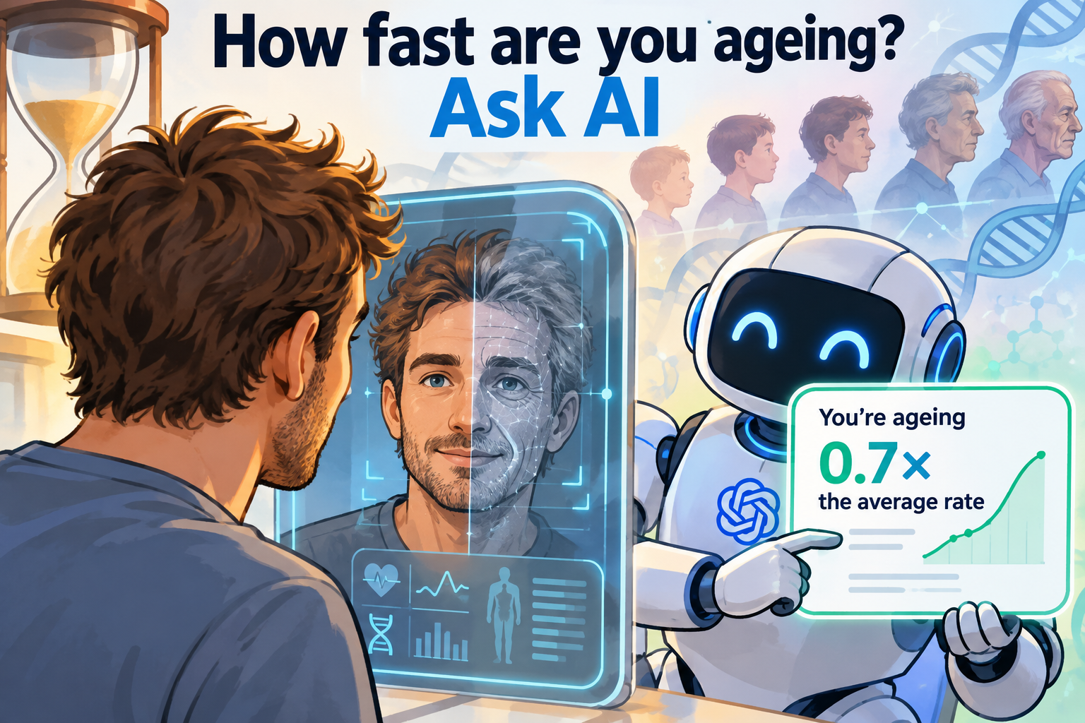 Illustration accompanying research on measuring the rate of ageing