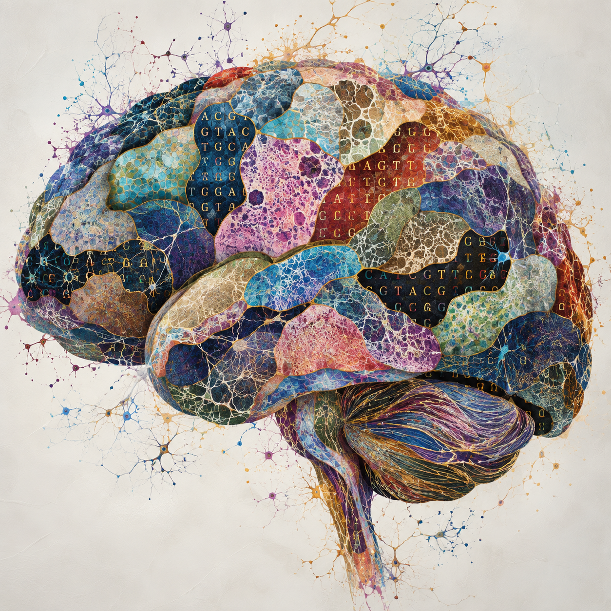 Illustration accompanying research on somatic mosaicism in the brain