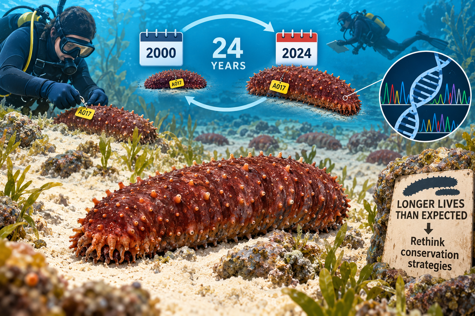 Illustration accompanying sea cucumber longevity research
