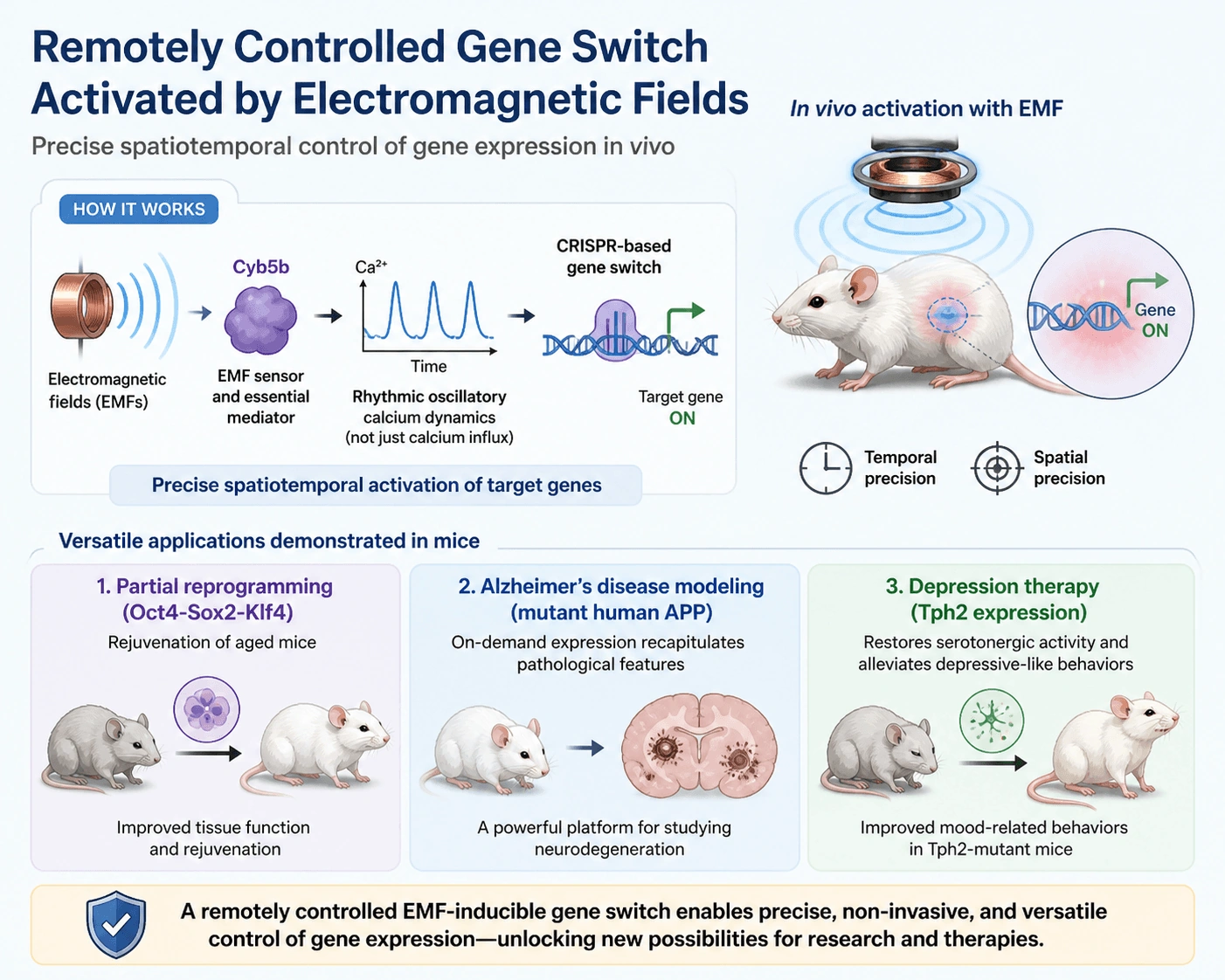 Electromagnetic field gene switch research figure
