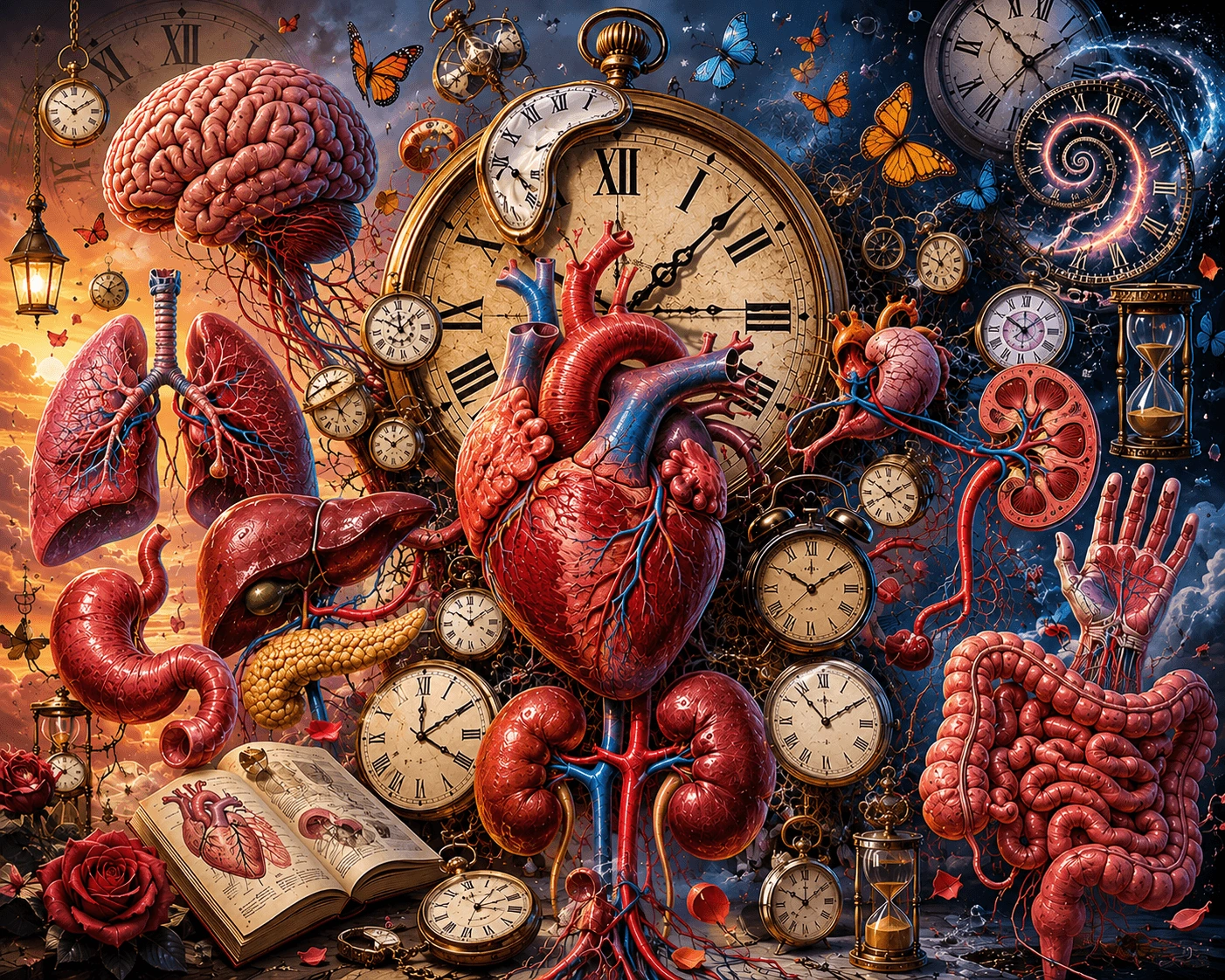 Multimodal clocks of human aging figure